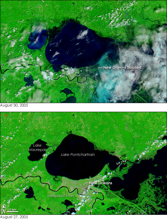 After Katrina (top) and Before Katrina (bottom) Before and after