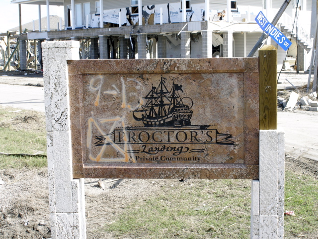 Proctor's Landing Sign